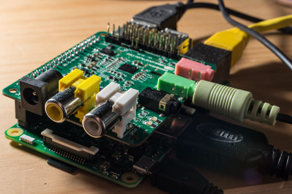 A Raspberry Pi 3 combined with Cirrus Logic audio interface.