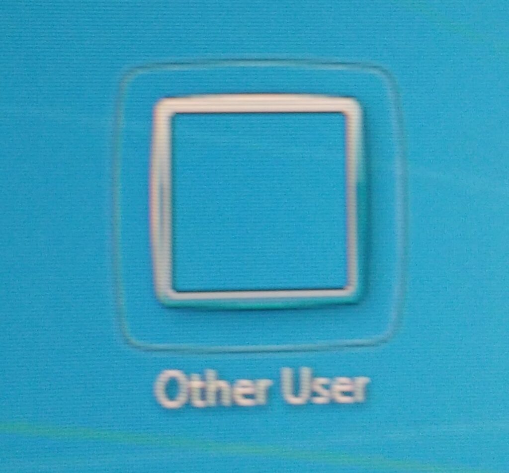 The pointless "other user" button on Windows 7.